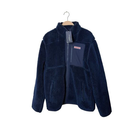 Vineyard Vines Jacket Men's Large Heritage High Pile Fleece SuperShep Full Zip - Picture 1 of 2